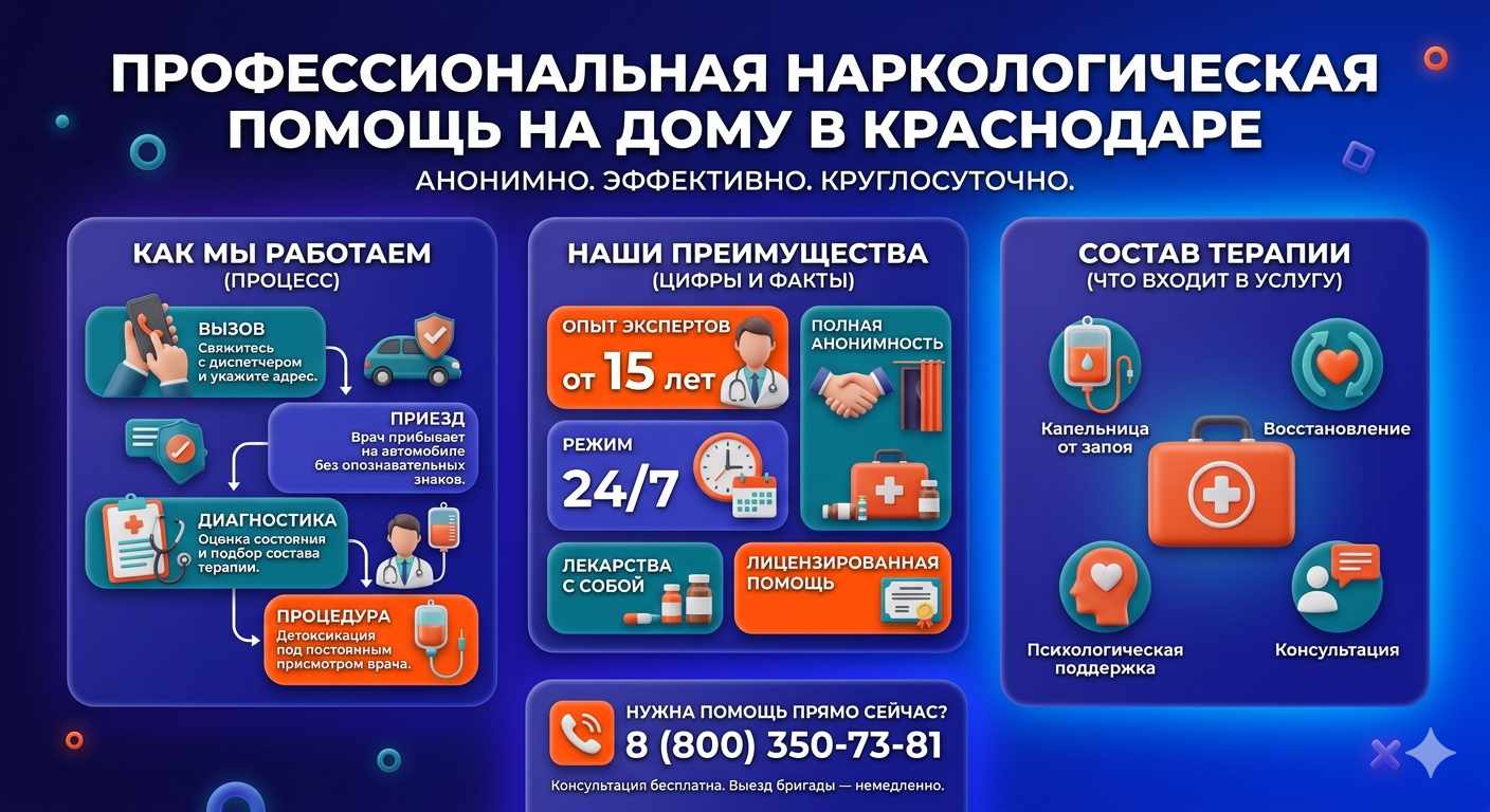 Инфографика о принципах лечения алкоголизма на дому в Цивильске: этапы вызова нарколога, преимущества анонимной детоксикации и состав медицинской помощи.